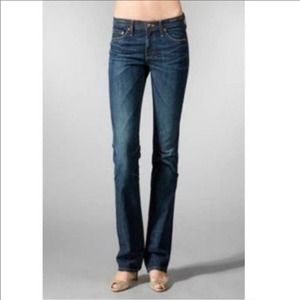 Ag Adriano Goldschmied The Kiss Low Rise Straight Leg Blue Jeans - Size 28R